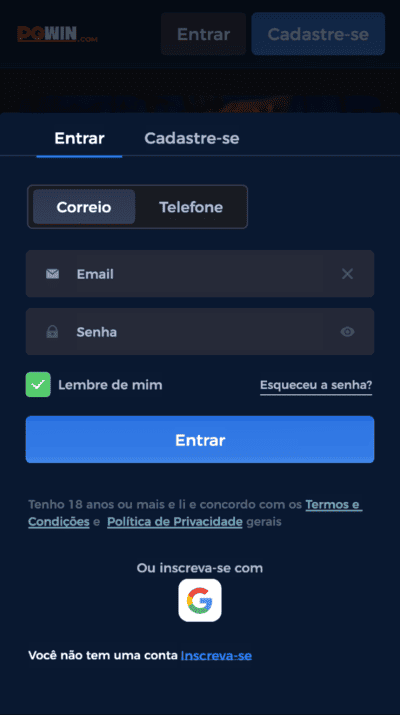 pt-login Plataforma PGWIN Login